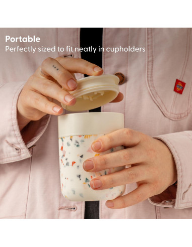 Taza Cerámica W&P Porter 12 Onzas Terrazzo Crema Reutilizable