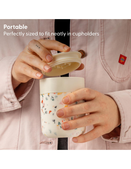 Taza Cerámica W&P Porter 12 Onzas Terrazzo Crema Reutilizable