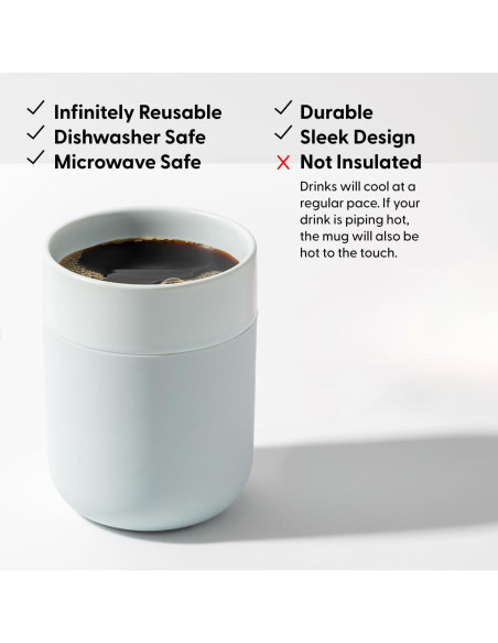 Taza Cerámica W&P Porter 12 Onzas Terrazzo Crema Reutilizable