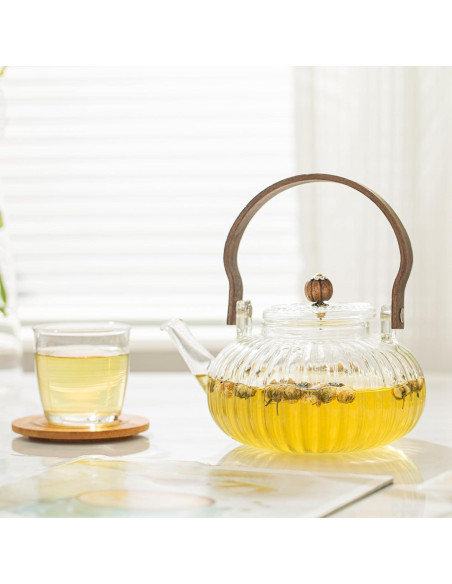 Tetera de Vidrio INSETLAN 1000ml con Infusor y Tapa