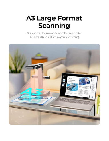 Escáner de libros CZUR ET MAX 38MP A3 USB HDMI OCR