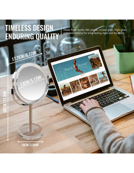 Espejo de Aumento 1X/30X Auxmir Redondo 30 cm para Maquillaje