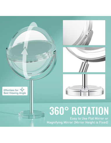 Espejo de Aumento 1X/30X Auxmir Redondo 30 cm para Maquillaje