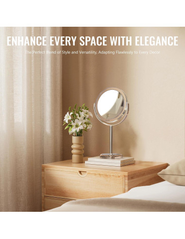 Espejo de Aumento 1X/30X Auxmir Redondo 30 cm para Maquillaje