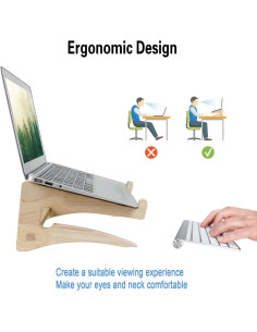 Soporte para Laptop UI U & I de Madera, Compatible 10-15.6" 2