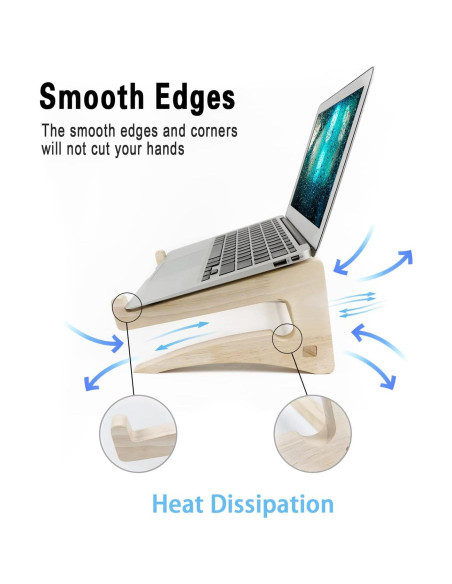 Soporte para Laptop UI U & I de Madera, Compatible 10-15.6"
