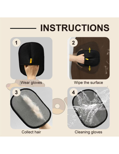 Guantes Removedores de Pelo de Mascota Rorodog - 2 Paquetes