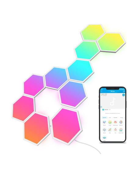 Paneles de Luz Hexagonales Govee Glide RGBIC - 10 Piezas