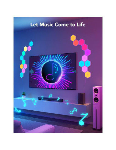 Paneles de Luz Hexagonales Govee Glide RGBIC - 10 Piezas