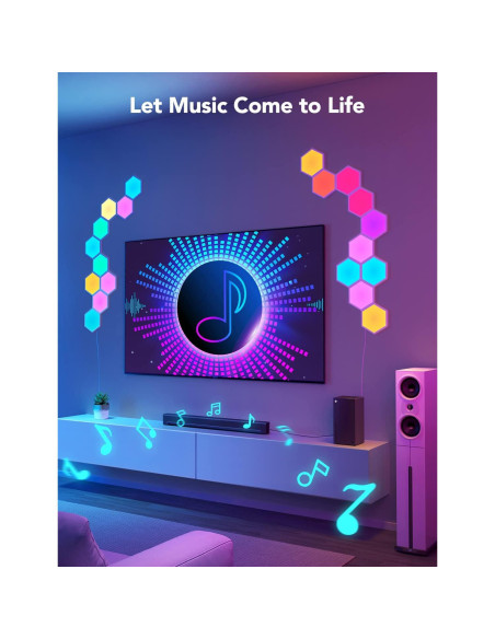 Paneles de Luz Hexagonales Govee Glide RGBIC - 10 Piezas