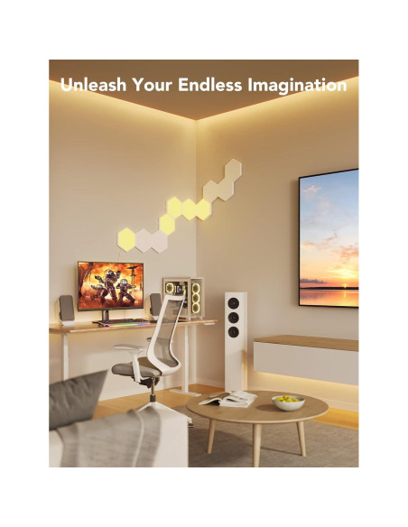 Paneles de Luz Hexagonales Govee Glide RGBIC - 10 Piezas