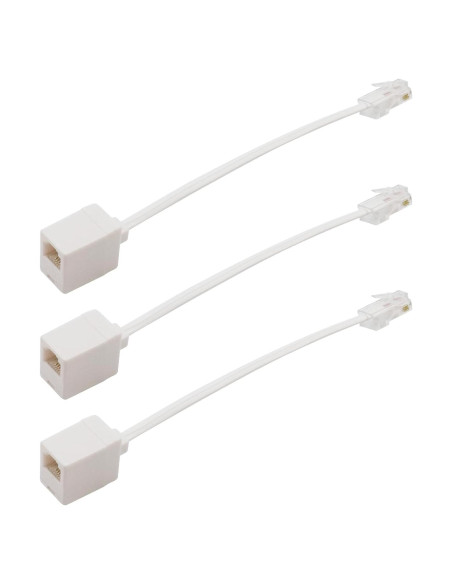 Adaptador Convertidor RJ45 a RJ11 3 Piezas Dahszhi