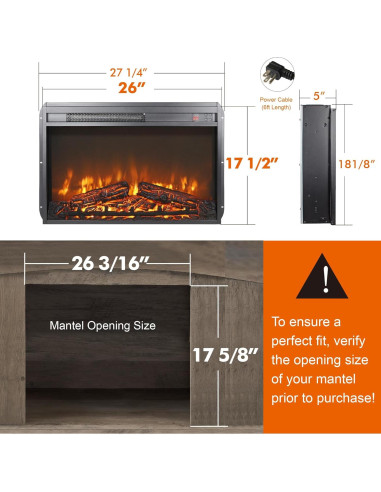 Chimenea Eléctrica Innoflame 66 cm con Control Remoto y Termostato
