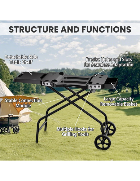 Carro de Parrilla Plegable GRISUN para Ninja OG700-OG750