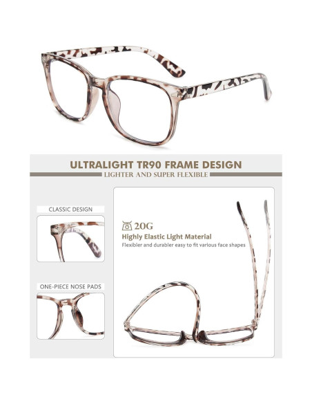 Gafas de lectura CHEERS DEVICES 5 pares 1.0x luz azul