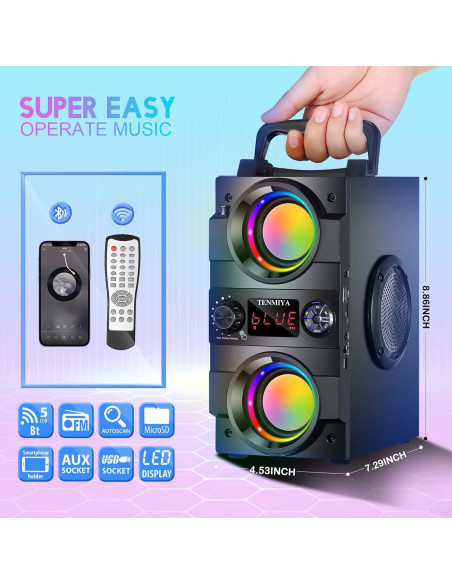 Altavoz Bluetooth TENMIYA A23 Pro 40W Portátil con Subwoofer