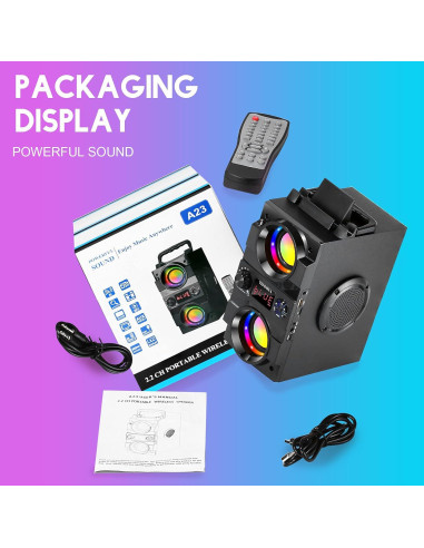 Altavoz Bluetooth TENMIYA A23 Pro 40W Portátil con Subwoofer