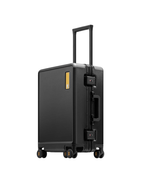 Maleta Sin Cremallera LEVEL8 20 Pulgadas Negro con Aluminio