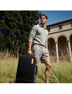 Maleta Sin Cremallera LEVEL8 20 Pulgadas Negro con Aluminio 2