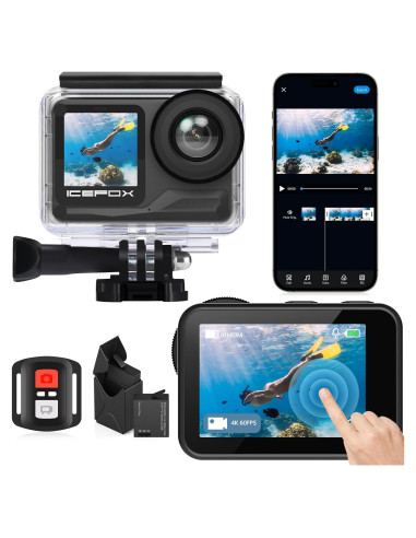 Cámara de acción Icefox i7 4K 60FPS 30MP con estuche