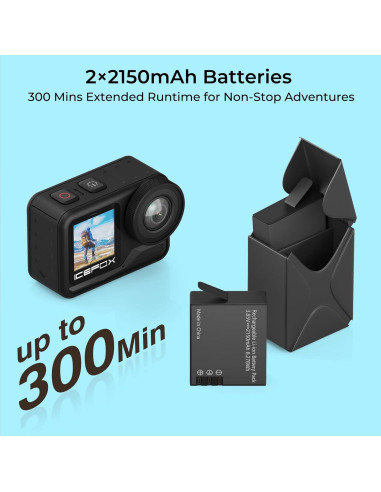 Cámara de acción Icefox i7 4K 60FPS 30MP con estuche