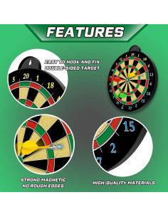 Tablero de Dardos Magnético CUKU 33 cm - 12 Dardos Seguros 2