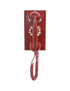 Teléfono de pared Crosley CR55-RE vintage rojo 1.6kg 2