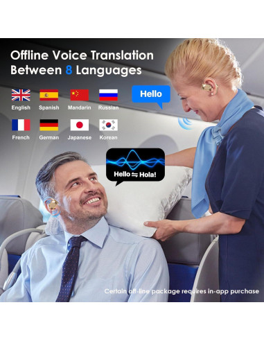 Auriculares Traductores AI Genérico 144 Idiomas Bluetooth Caqui