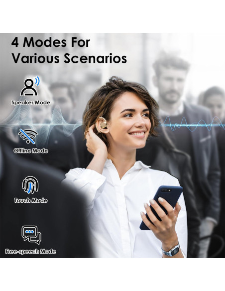 Auriculares Traductores AI Genérico 144 Idiomas Bluetooth Caqui