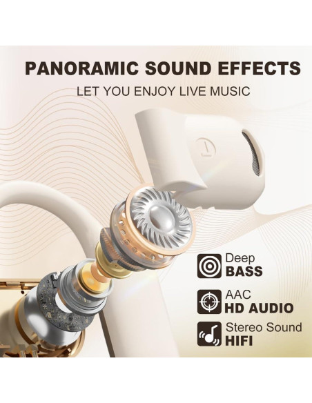 Auriculares Traductores AI Genérico 144 Idiomas Bluetooth Caqui