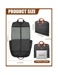 Bolsa de Ropa Vangue para Viaje 60x13x54cm Gris Oscuro 2