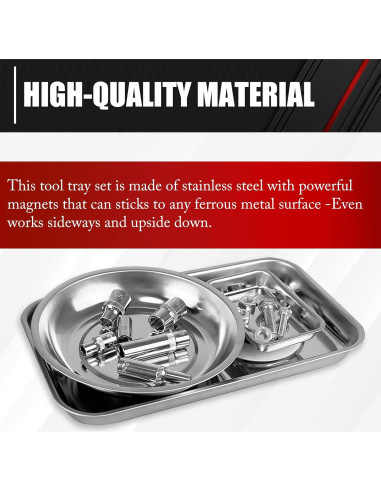 C&T Set de Bandejas Magnéticas de Acero Inoxidable 3 Piezas