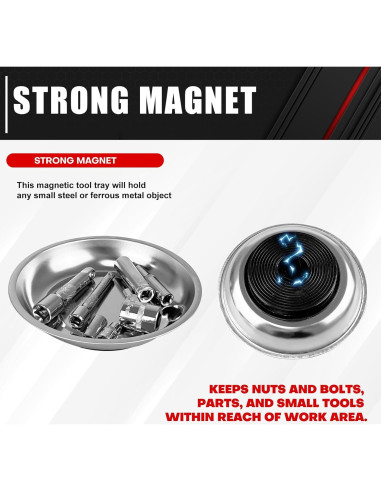 C&T Set de Bandejas Magnéticas de Acero Inoxidable 3 Piezas