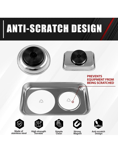 C&T Set de Bandejas Magnéticas de Acero Inoxidable 3 Piezas