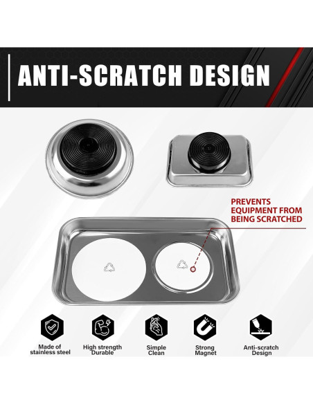 C&T Set de Bandejas Magnéticas de Acero Inoxidable 3 Piezas