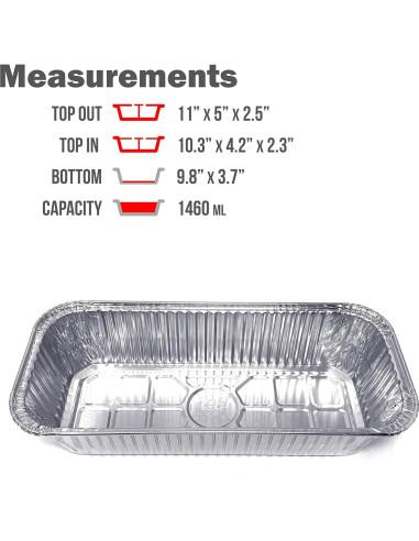 Paquete de 35 Bandejas de Goteo Aluminio Fig & Leaf 27.94x12.7cm