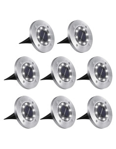 Luces Solares Aogist 8 LED Impermeables para Jardín