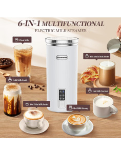 Espumador de Leche Tiagowell TF108 250ml 6-en-1 Blanco 2