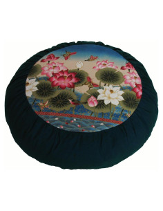 Cojín de Meditación Zafu Boon Decor Teal 38 cm Relleno Trigo Sarraceno