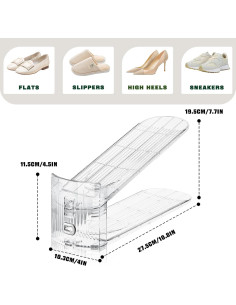 Organizador de Zapatos FENRUNXU Transparente 20 Unidades Ajustable 2