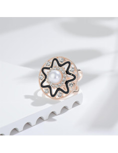 Anillo de Bufanda de Perlas para Mujeres Estilo 4 Negro 2