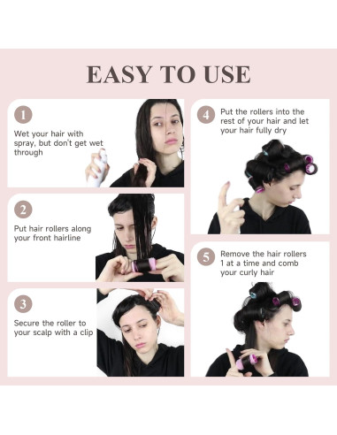 Juego de Rulos Térmicos de Cerámica XN - 26 Piezas Rosa