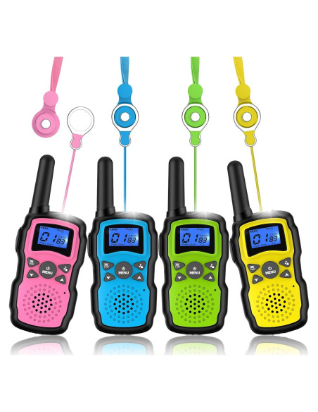 Walkie Talkies WisHouse para Niños y Adultos - 4 Piezas, Largo Alcance, Sin Batería