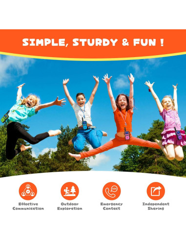 Walkie Talkies WisHouse para Niños y Adultos - 4 Piezas, Largo Alcance, Sin Batería