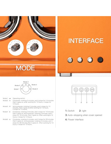 Enrollador de Relojes Automáticos KOHUDIS para 2-9 Relojes
