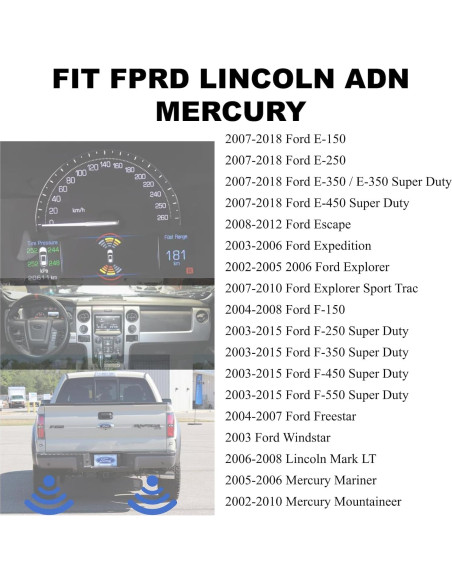 Sensor de Estacionamiento PANNUOSCS 2007-2018 Compatible Ford