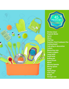 Juego de Cocina para Niños Carolart con Utensilios y Delantal 2