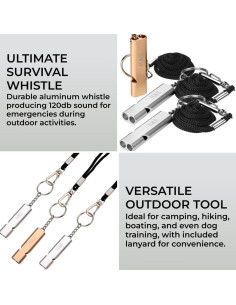 Silbatos de Seguridad H&S - Set de 3 Aluminio 120DB 2