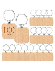 Llavero de Madera Yinkin Cuadrado Grabado a Láser 100 Piezas