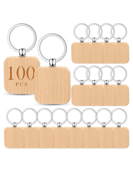 Llavero de Madera Yinkin Cuadrado Grabado a Láser 100 Piezas